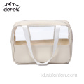 Tas Makeup Clear PVC Dengan Pegangan Zipper Portabel